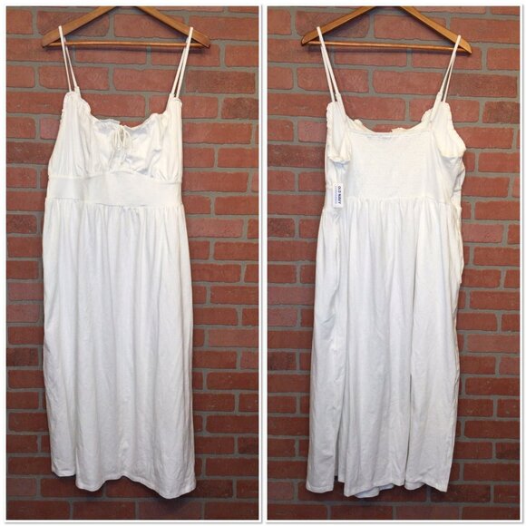 NWT Old Navy White Dress Size XXL LWD Spaghetti Strap Bridal Bachelorette Party - Picture 1 of 8